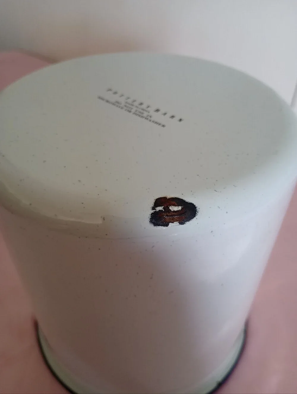 Vintage Pottery Barn Blue Speckled Enamelware Sugar Canister